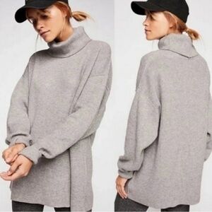 Free People Softly Structured Tunic Charcoal Heather Grey Oversized Size Large